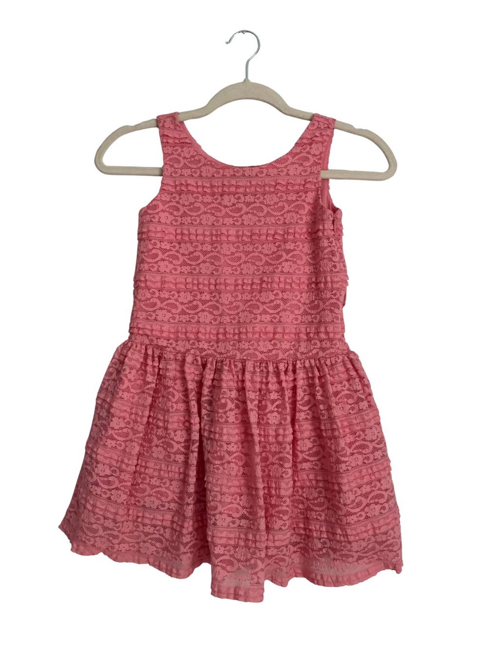 GAP Girls’ Pink Lace Sleeveless Fit-and-Flare Dress